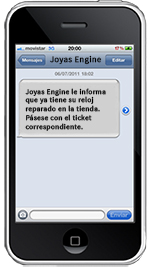 sms recibido... nueva reserva